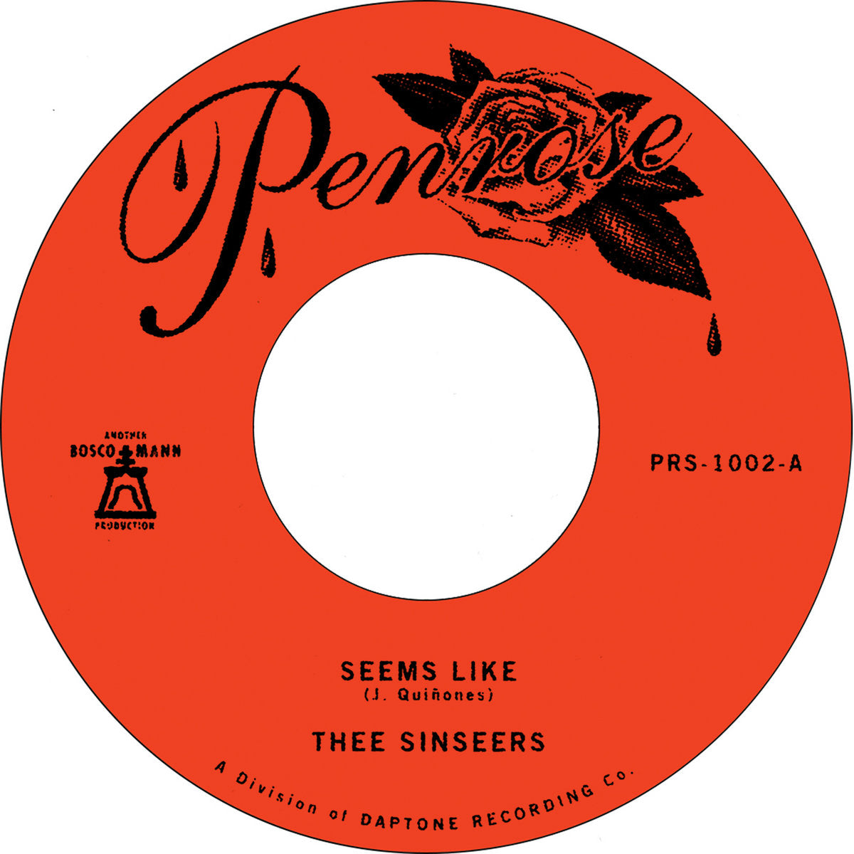Thee Sinseers - Seems Like b/w Instrumental [7"]